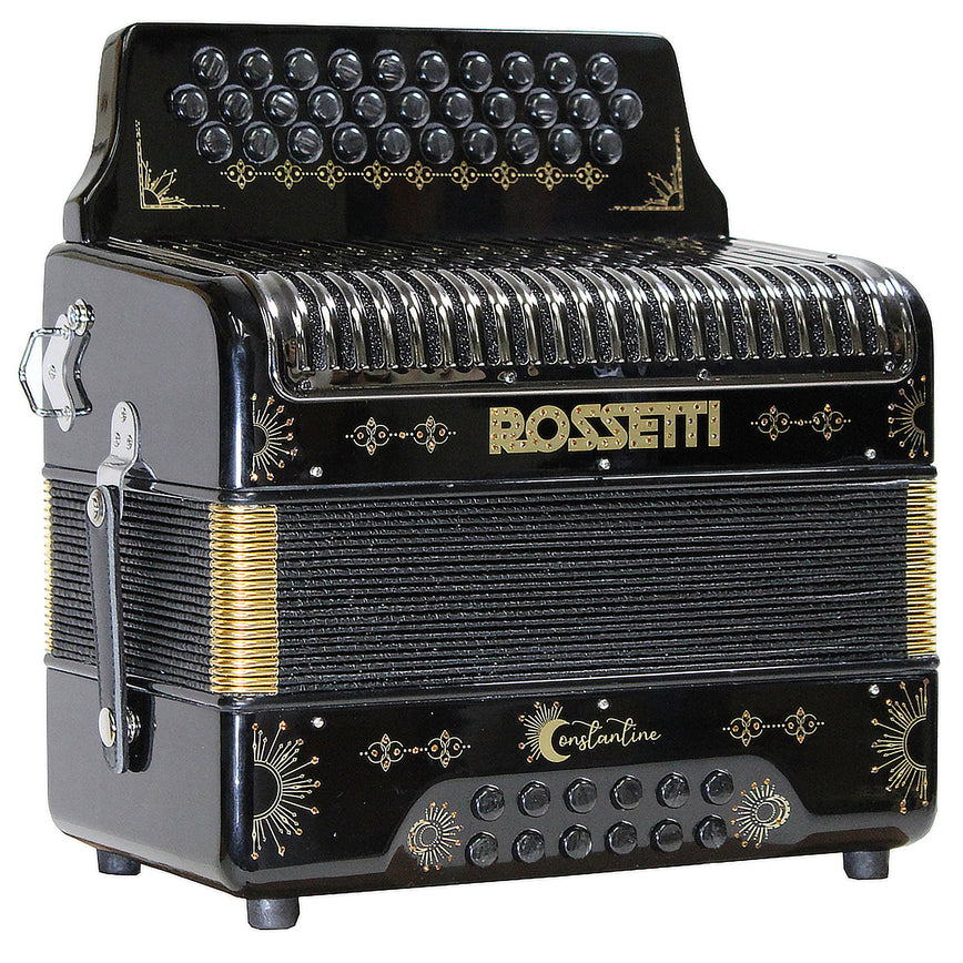 Rossetti Constantine 31 Button 12 Bass Accordion FBE (FA) Black/Gold