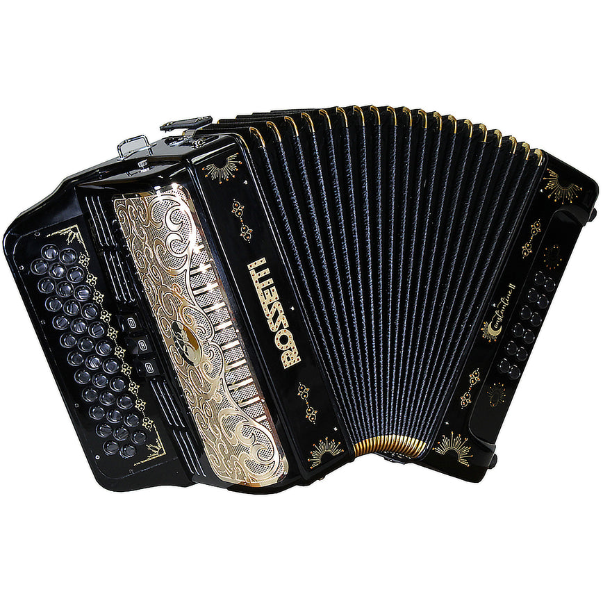 Rossetti Constantine 34 Button 12 Bass Accordion GCF (SOL) Black/Gold