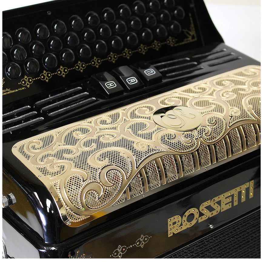 Rossetti Constantine 34 Button 12 Bass Accordion GCF (SOL) Black/Gold