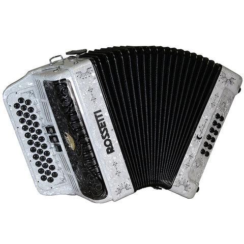 Rossetti Constantine 34 Button 12 Bass Accordion GCF (SOL) White/Black