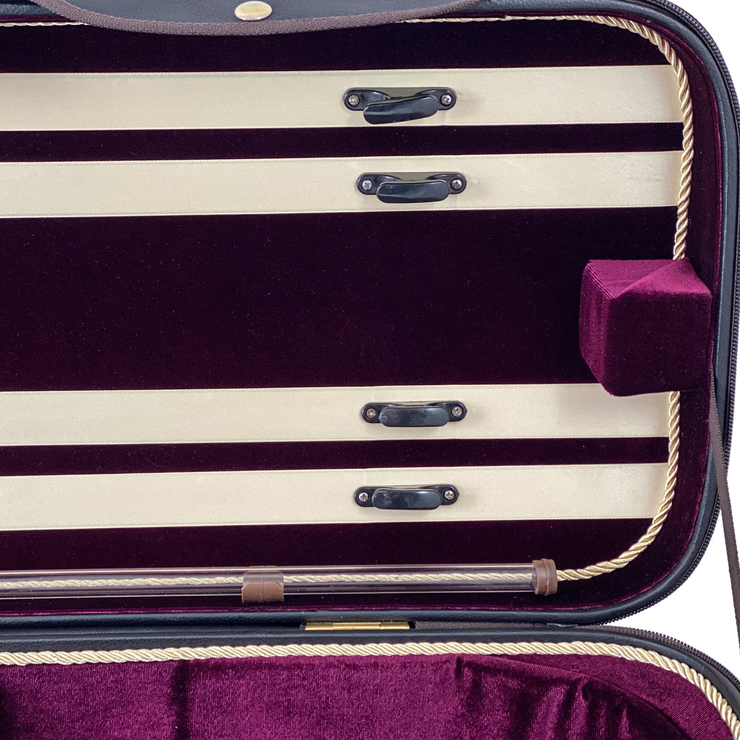 D'Luca Deluxe Oblong Heavy-Duty Viola Case With Hydrometer Fits 15” to 16.5”, Black-Red