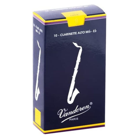 Vandoren Alto Clarinet Traditional Reeds Strength 1.5, Box of 10