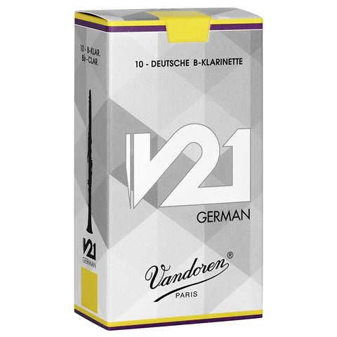 Vandoren Bb Clarinet German V21 Reeds Strength 1.5, Box of 10
