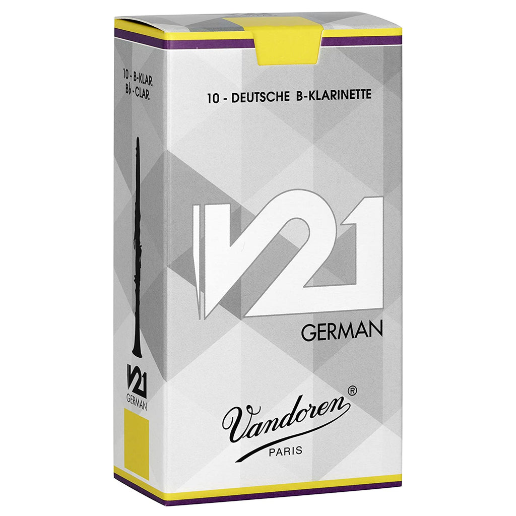 Vandoren Bb Clarinet German V21 Reeds Strength 2.5, Box of 10