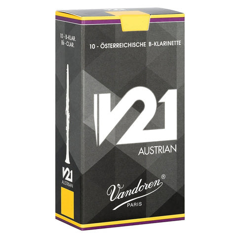 Vandoren Bb Clarinet Austrian V21 Reeds Strength 3, Box of 10