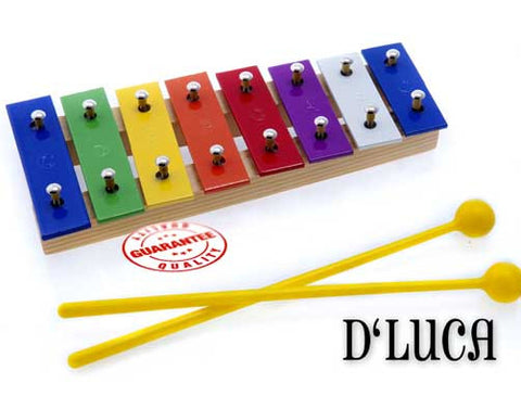 D'Luca 8 Colored Notes Children Xylophone Glockenspiels with Music Cards