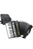 D'Luca Grand Junior Piano Accordion 22 Keys 8 Bass with Gig Bag, Black