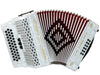 D'Luca Toro Button Accordion 34 Keys 12 Bass, GCF, Case and Straps, White