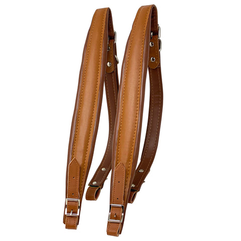 D'Luca Adjustable Accordion Shoulder Straps Set Brown