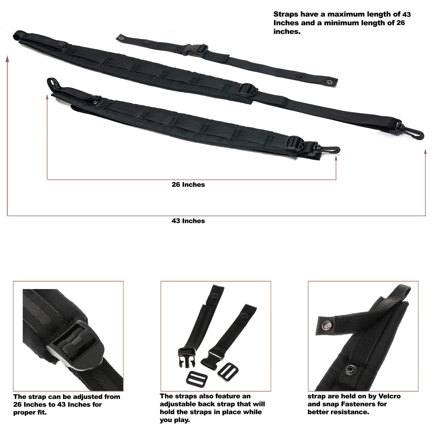 D'Luca Nylon Accordion Shoulder Straps