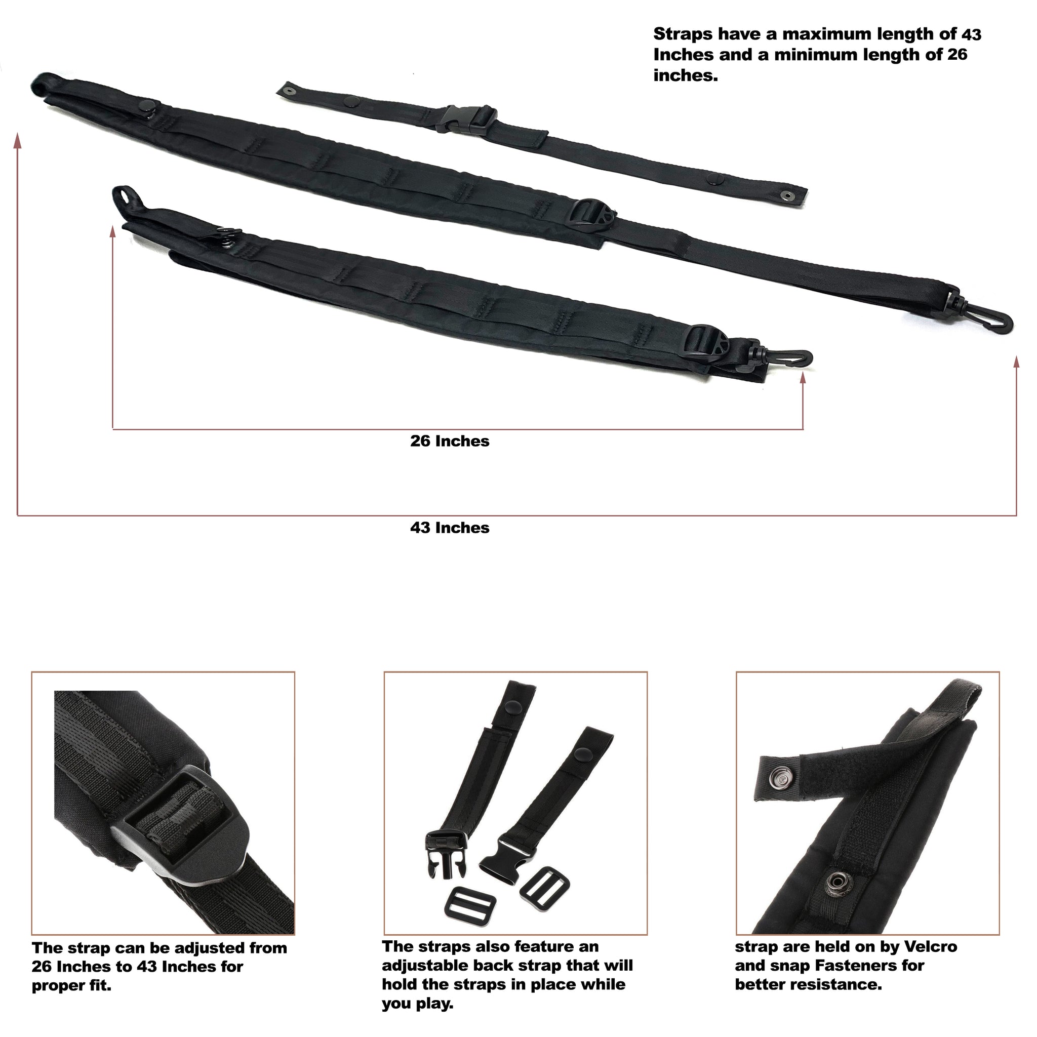 D'Luca Nylon Accordion Shoulder Straps