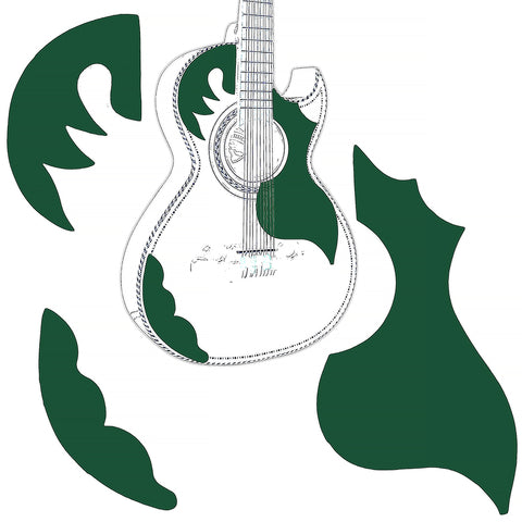 D'Luca Paracho Bajo Quinto And Bajo Sexto Pick Guard Mica Set, Green