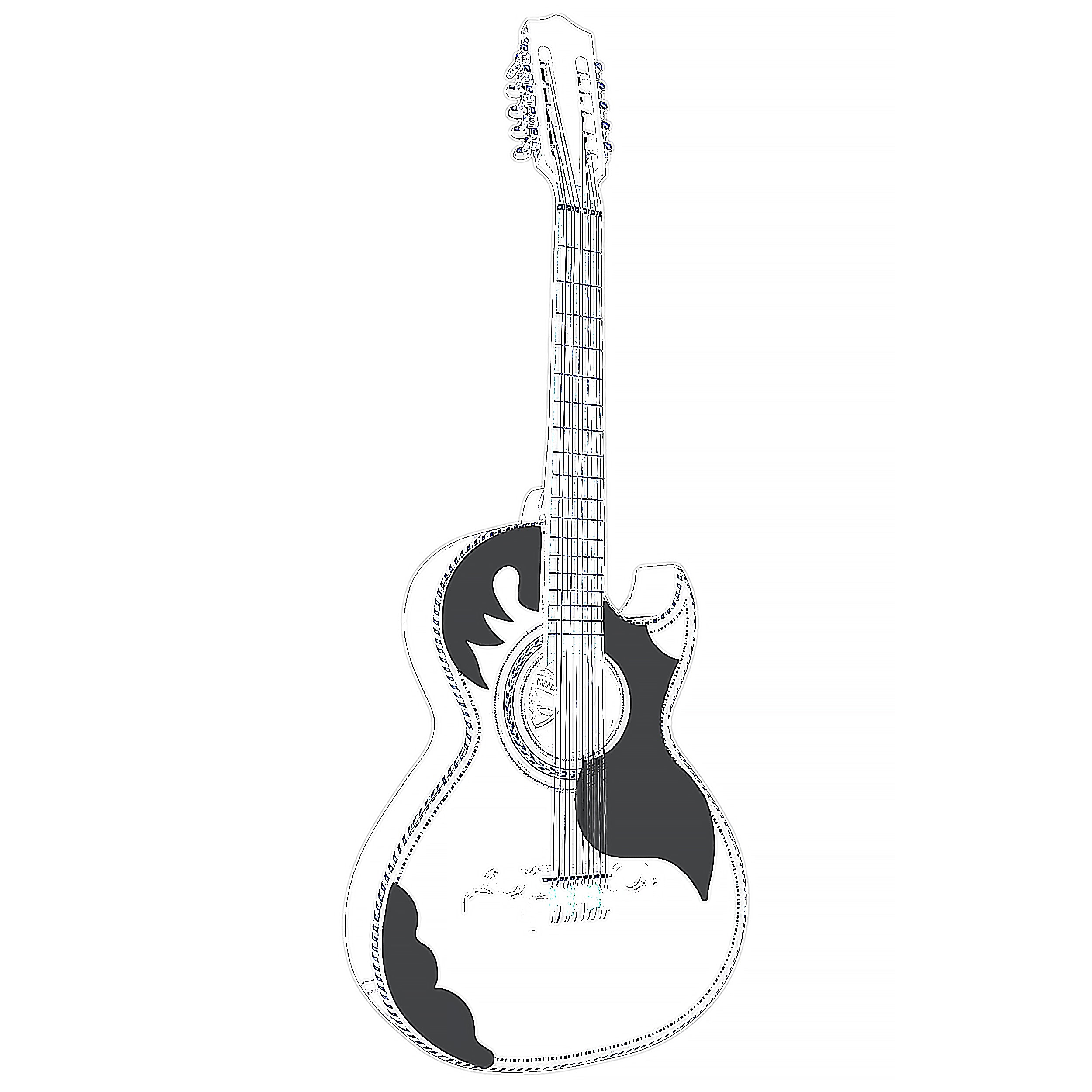 D'Luca Paracho Bajo Quinto And Bajo Sexto Pick Guard Mica Set, Grey