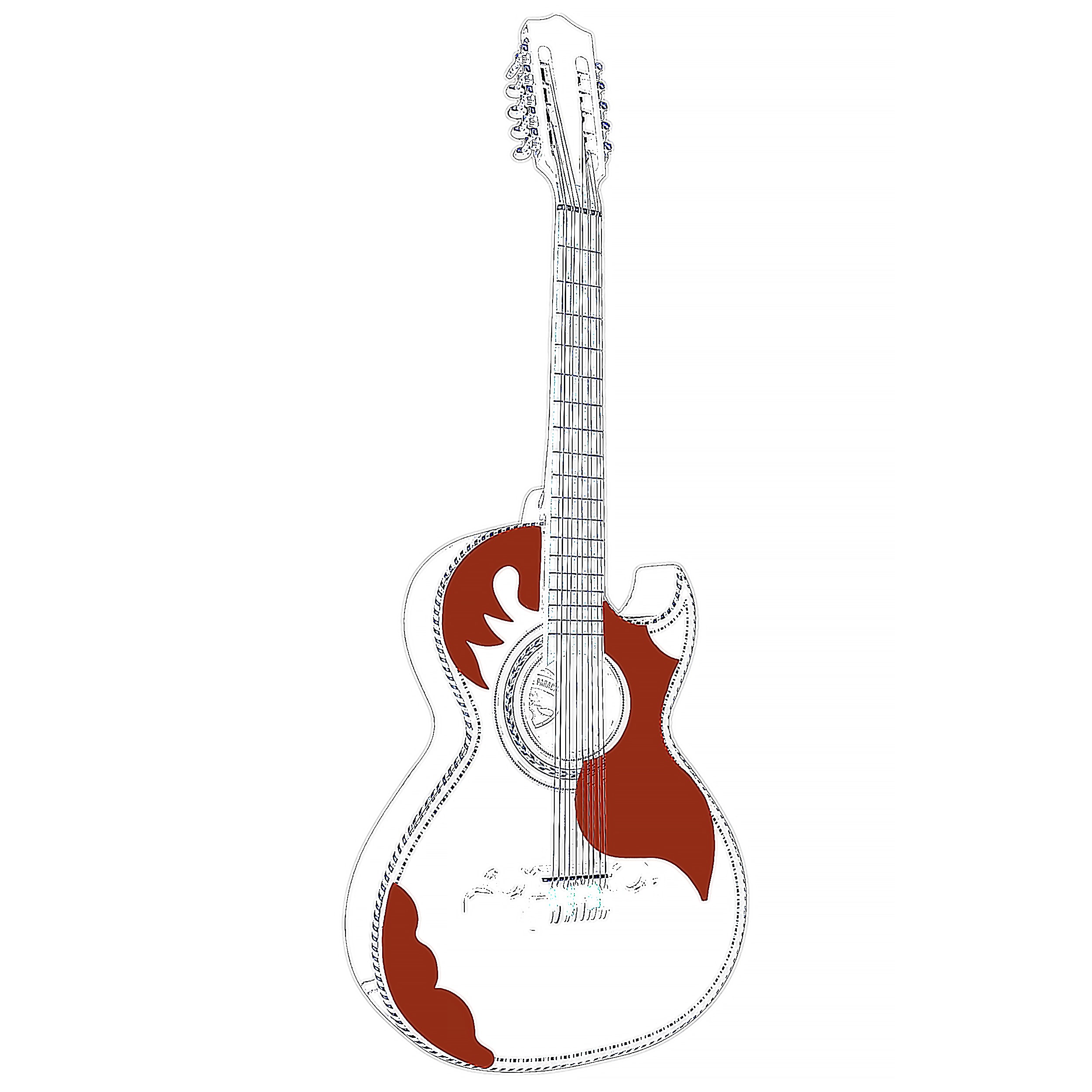 D'Luca Paracho Bajo Quinto And Bajo Sexto Pick Guard Mica Set, Orange
