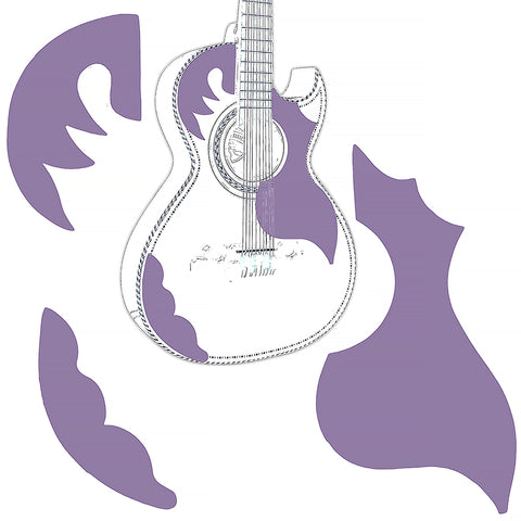 D'Luca Paracho Bajo Quinto And Bajo Sexto Pick Guard Mica Set, Purple