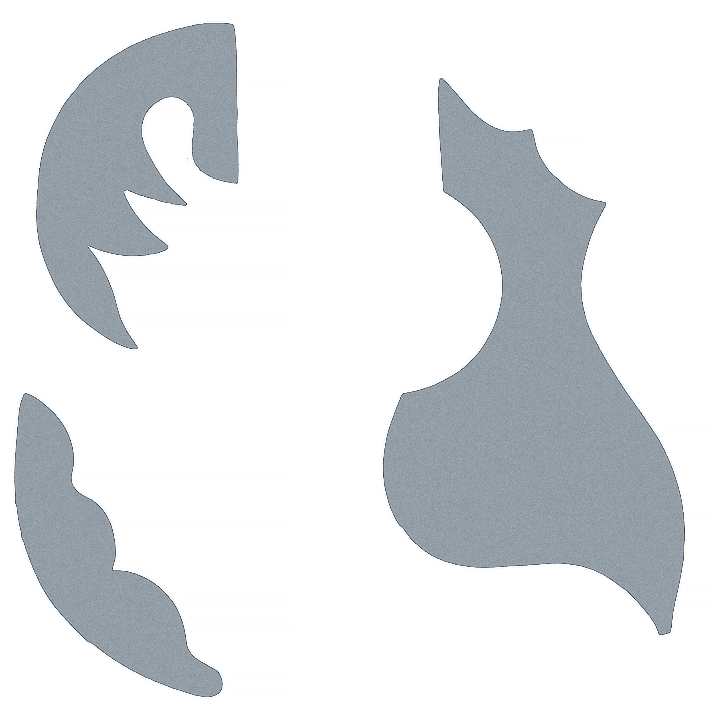D'Luca Paracho Bajo Quinto And Bajo Sexto Pick Guard Mica Set, Silver
