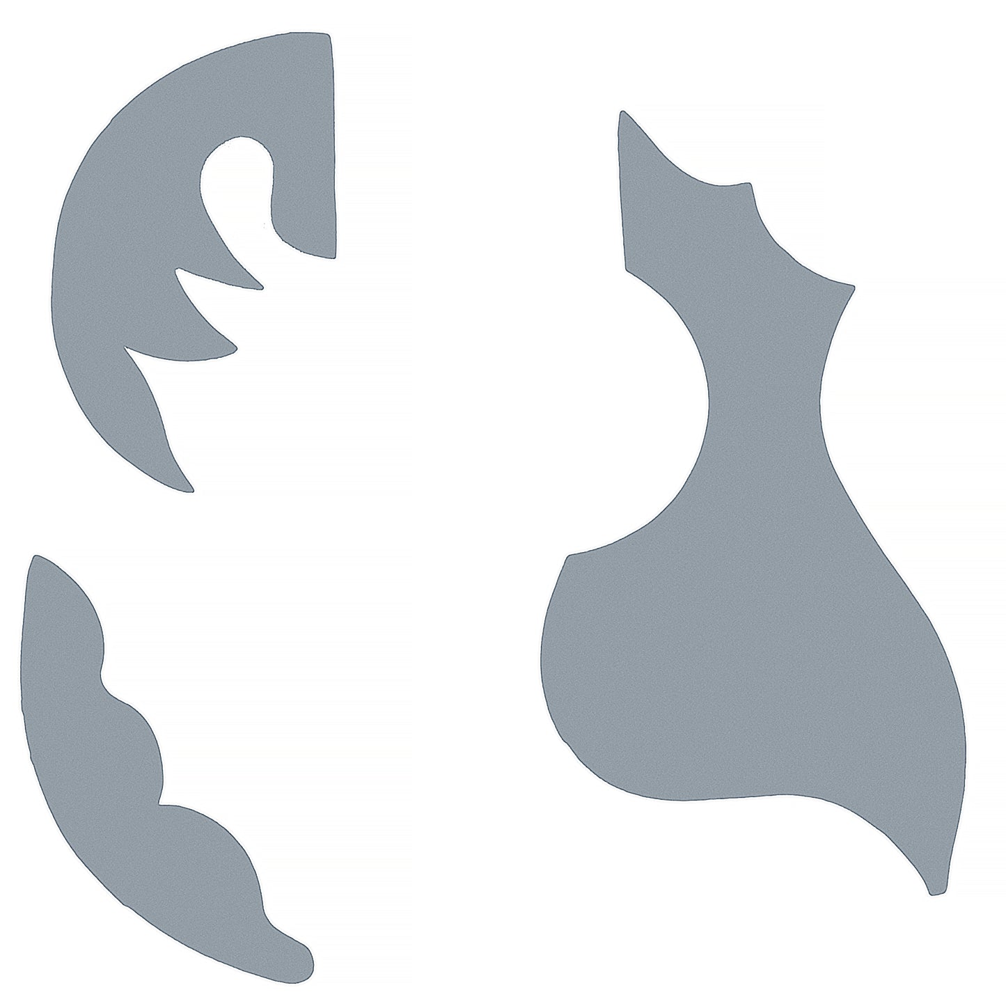 D'Luca Paracho Bajo Quinto And Bajo Sexto Pick Guard Mica Set, Silver
