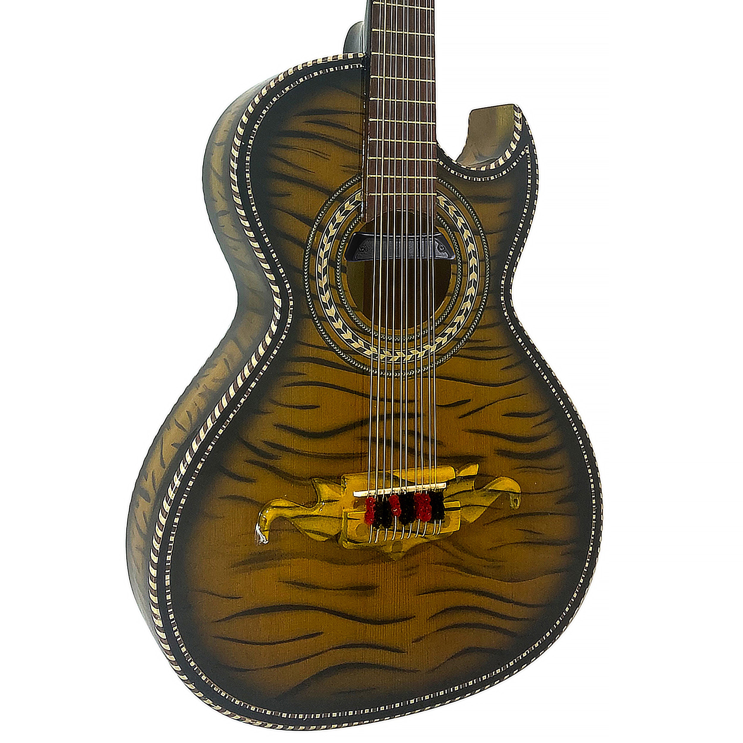 D'Luca Paracho Bajo Quinto Acoustic-Electric Tiger Yellow