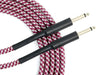 D'Luca 20 Feet Instrument Cable 1/4 Straight to 1/4 Straight Red Tweed Cloth Jacket