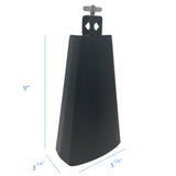 D’Luca 9 inch Metal Steel Cowbell Percussion for Drum Set or Timbales