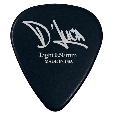 D'Luca Celluloid Standard Guitar Picks Black 0.50 mm Light 10 Pack