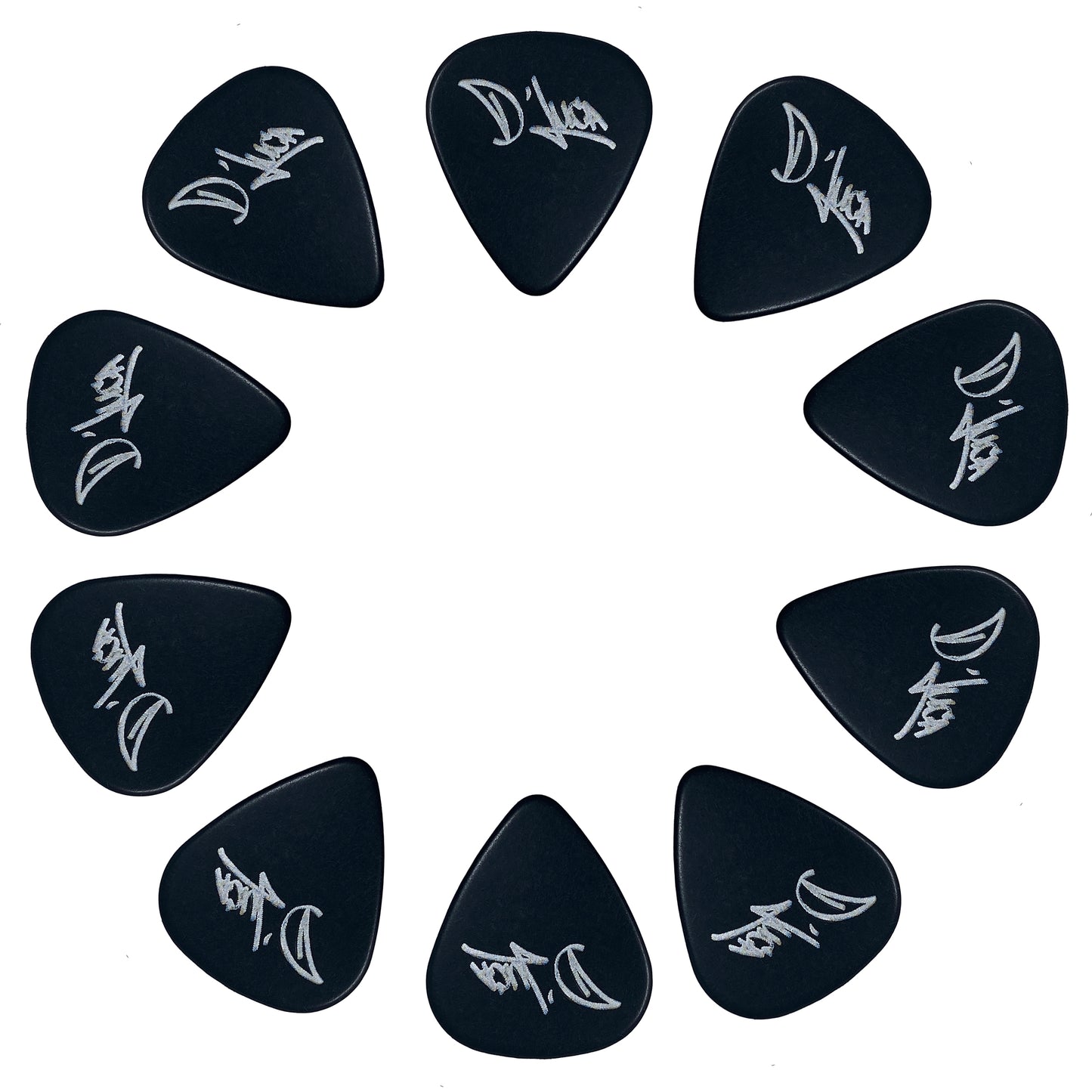 D'Luca Celluloid Standard Guitar Picks Black 0.50 mm Light 10 Pack