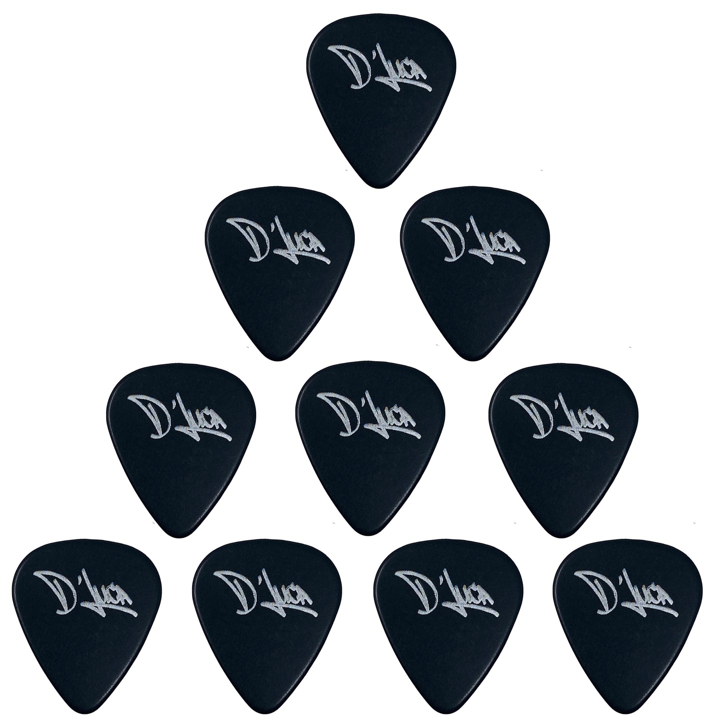 D'Luca Celluloid Standard Guitar Picks Black 0.50 mm Light 10 Pack