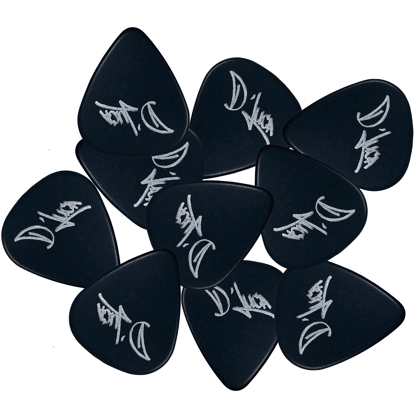 D'Luca Celluloid Standard Guitar Picks Black 0.50 mm Light 10 Pack
