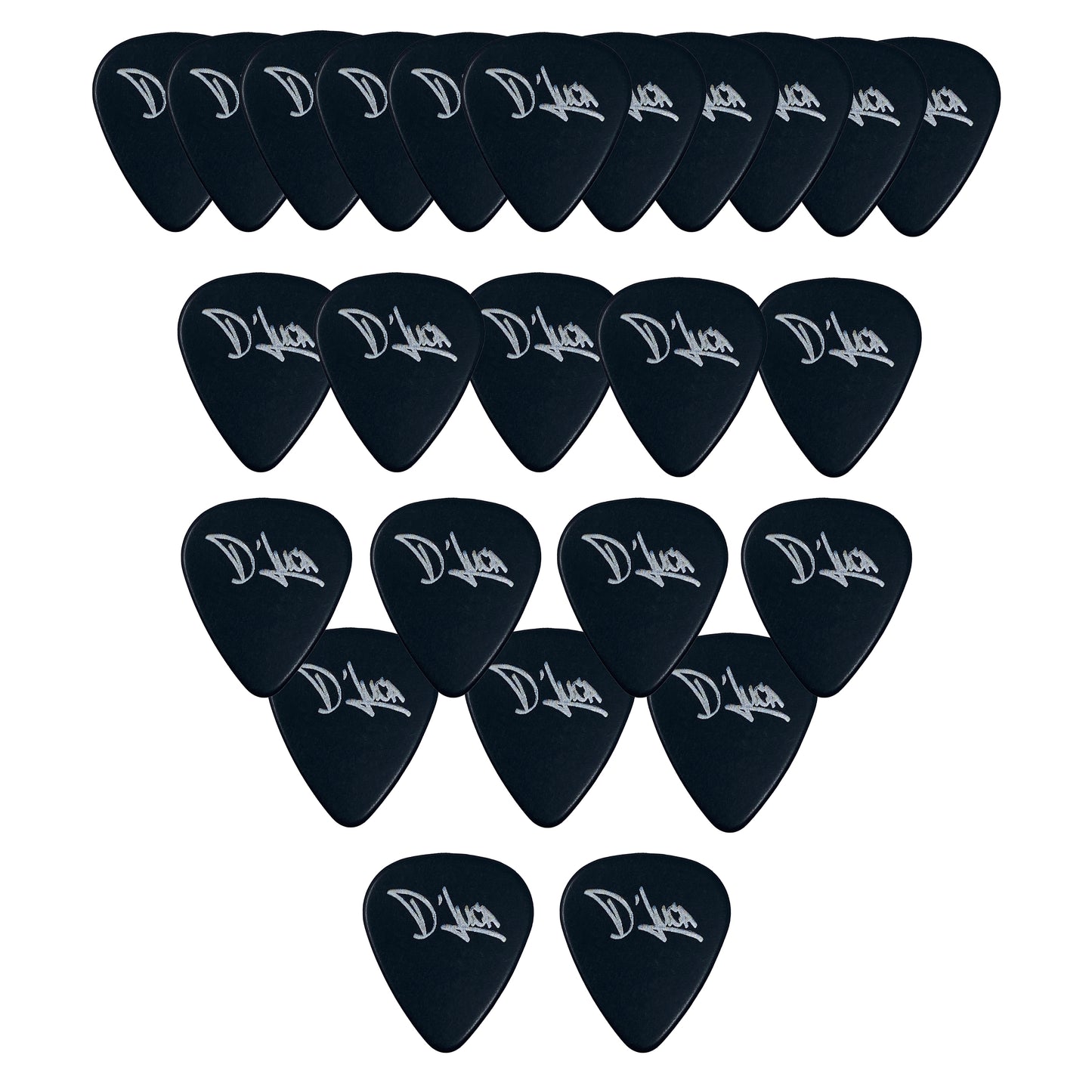 D'Luca Celluloid Standard Guitar Picks Black 0.50 mm Light 25 Pack