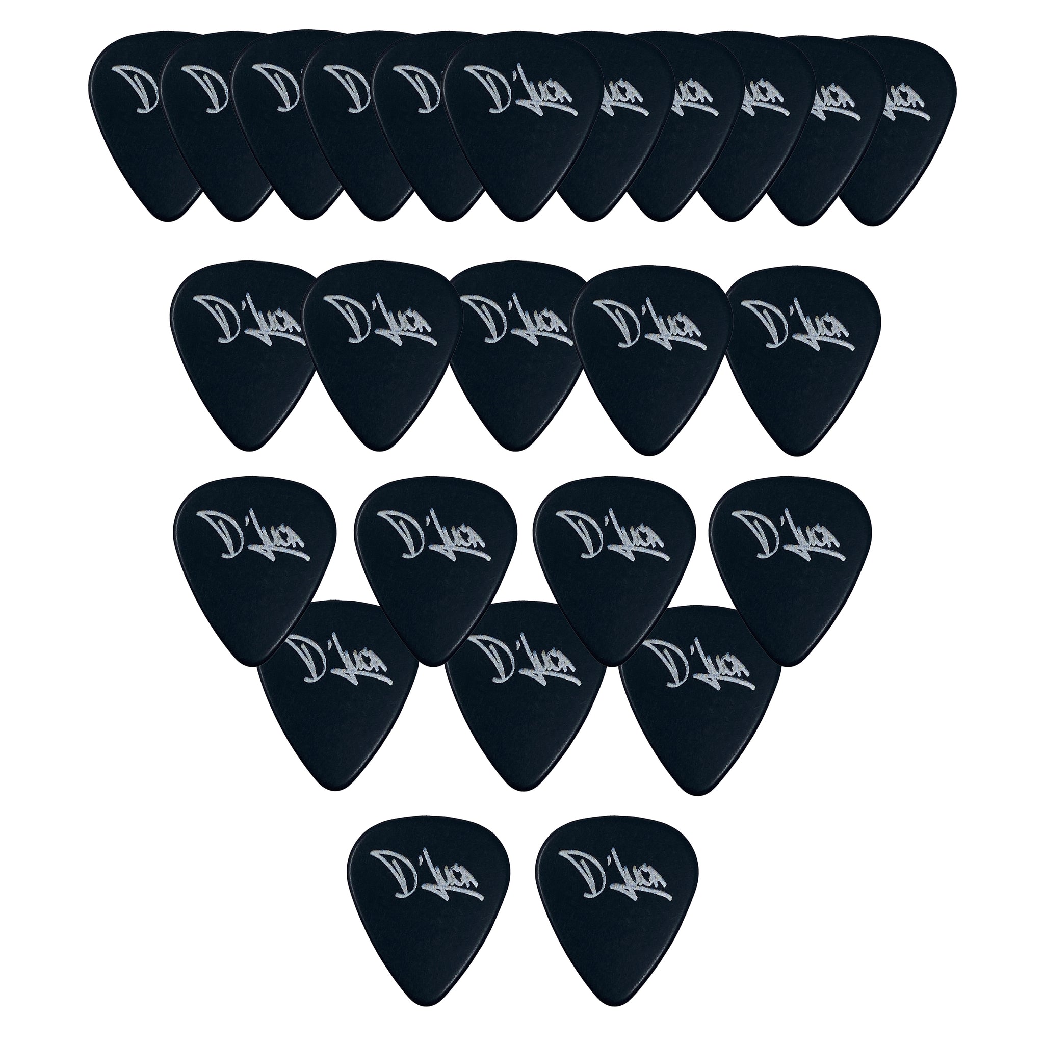 D'Luca Celluloid Standard Guitar Picks Black 0.50 mm Light 25 Pack