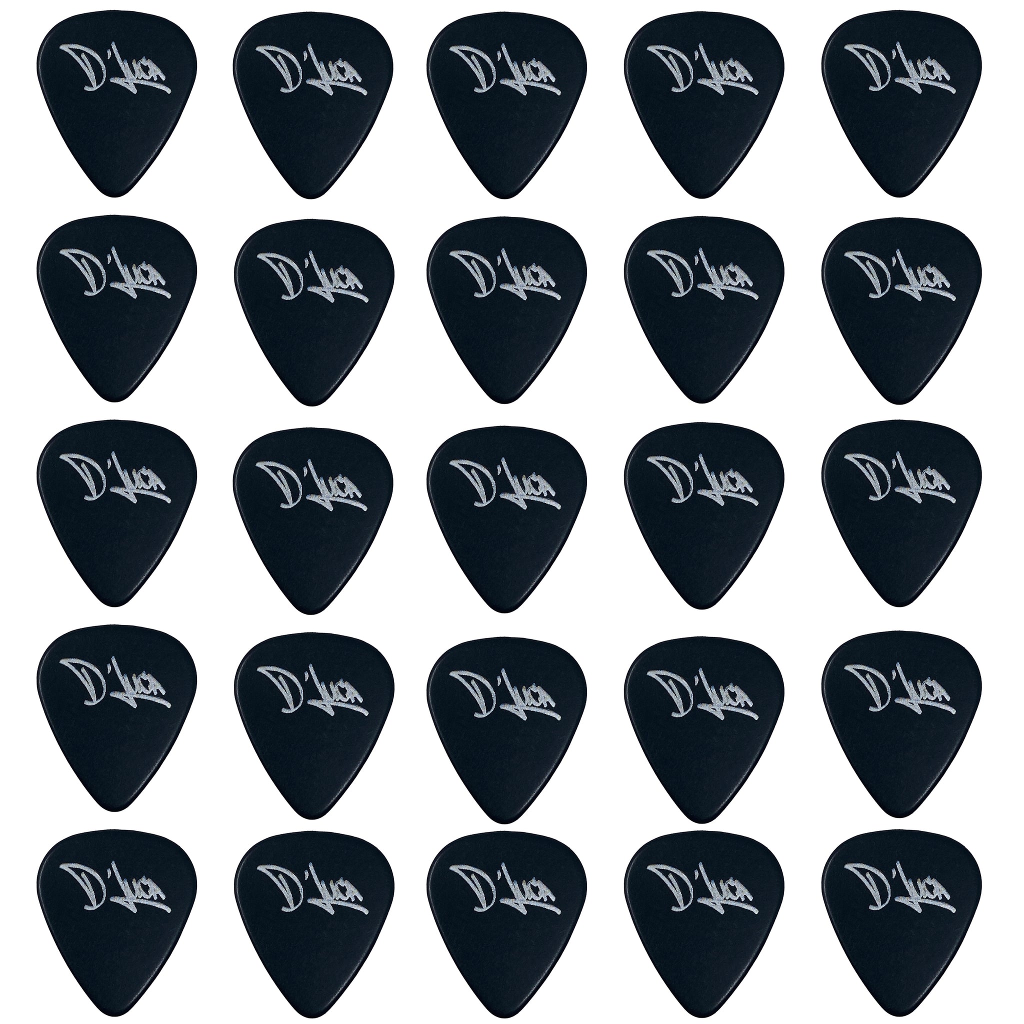 D'Luca Celluloid Standard Guitar Picks Black 0.50 mm Light 25 Pack
