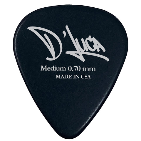 D'Luca Celluloid Standard Guitar Picks Black 0.70mm Medium 25 Pack