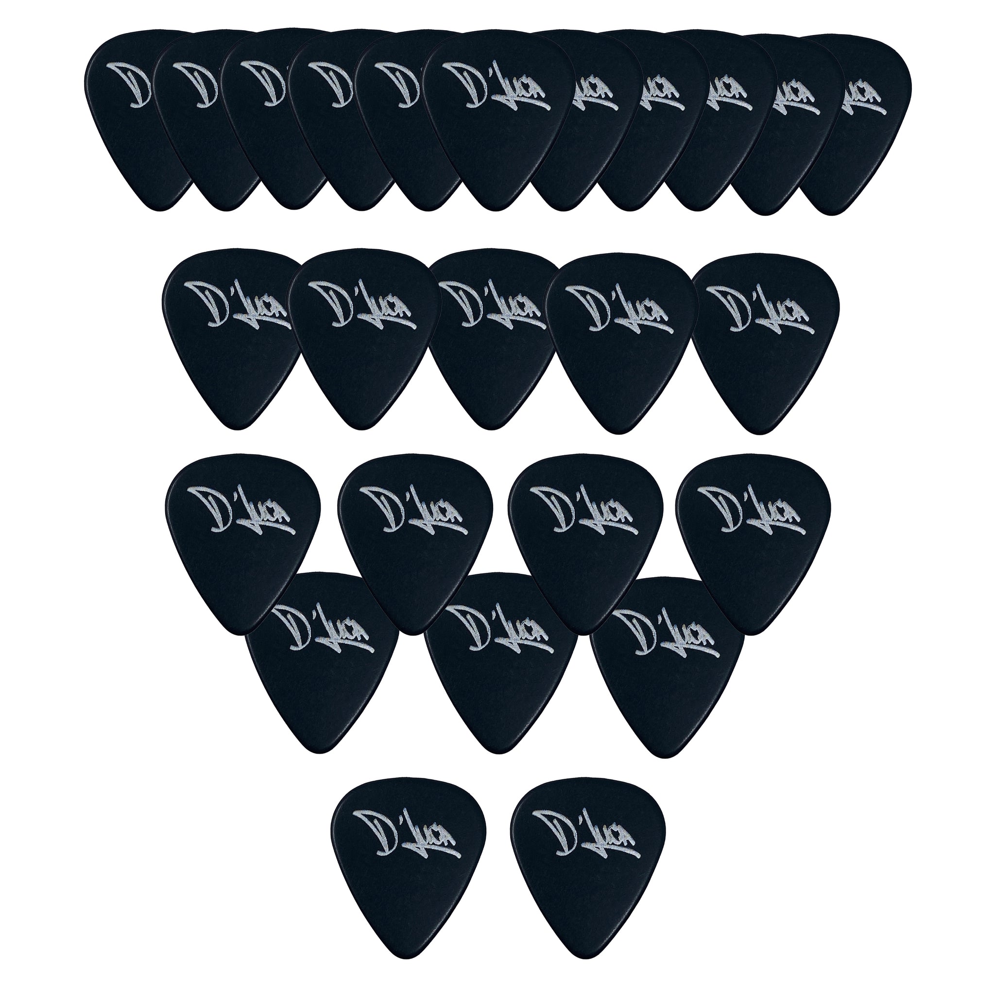 D'Luca Celluloid Standard Guitar Picks Black 1.0mm Heavy 25 Pack