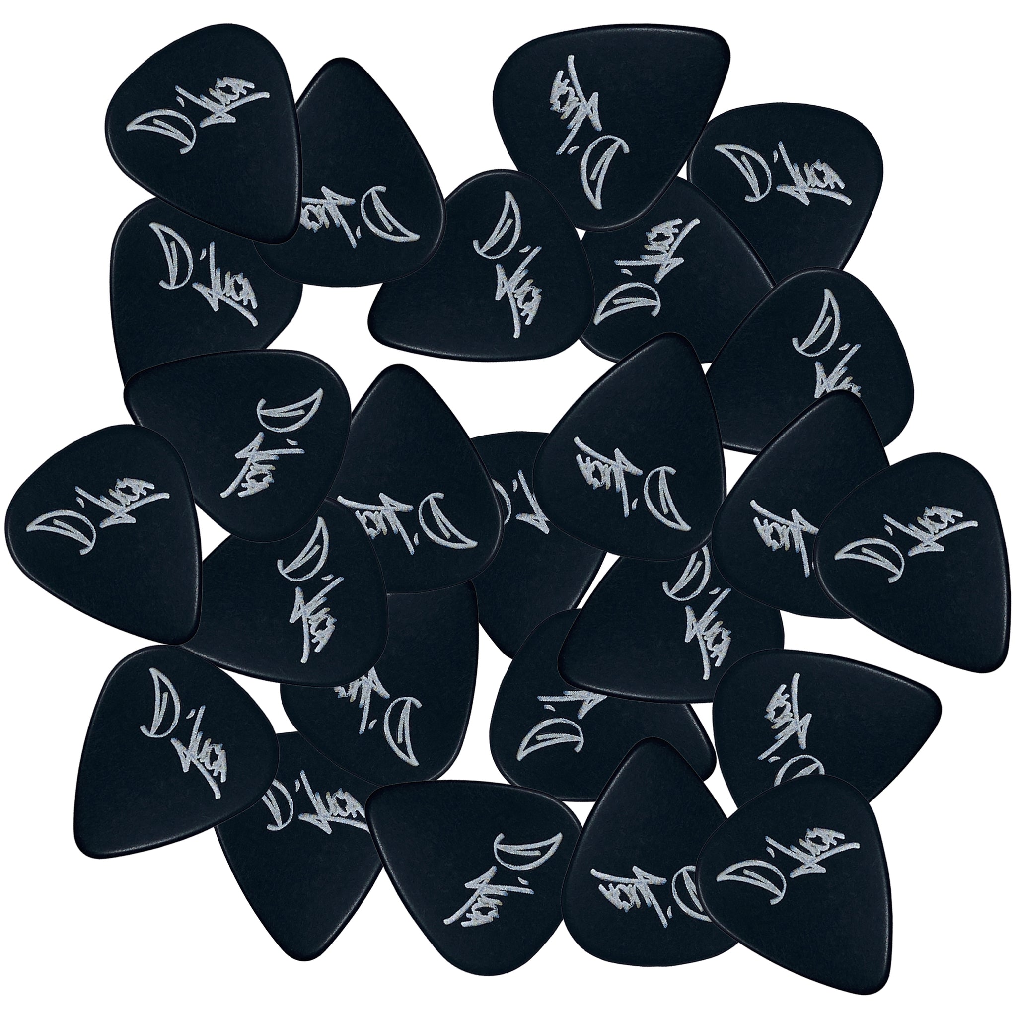 D'Luca Celluloid Standard Guitar Picks Black 1.0mm Heavy 25 Pack