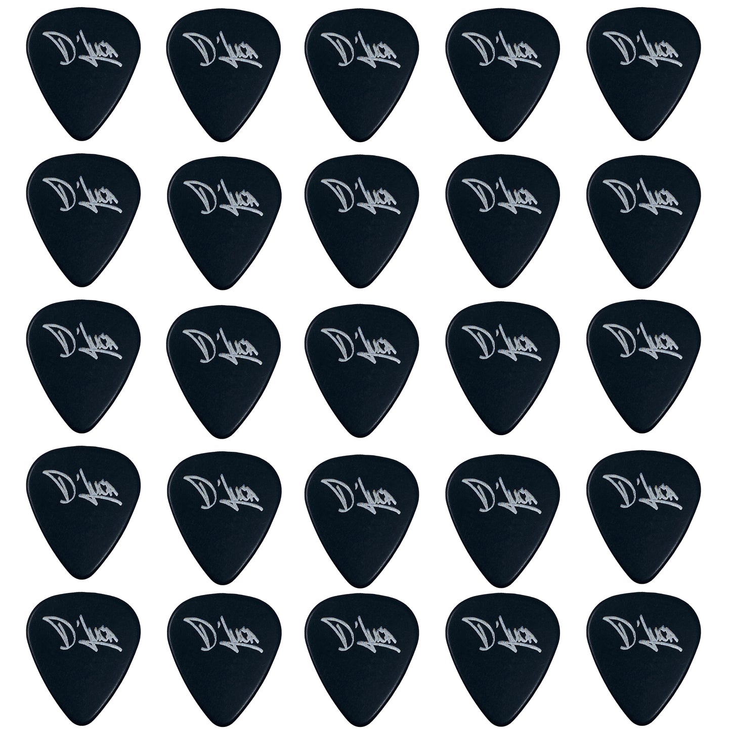 D'Luca Celluloid Standard Guitar Picks Black 1.25mm Extra Heavy 25 Pack