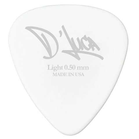 D'Luca Celluloid Standard Guitar Picks White 0.50 mm Light 10 Pack