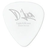 D'Luca Celluloid Standard Guitar Picks White 0.50 mm Light 25 Pack