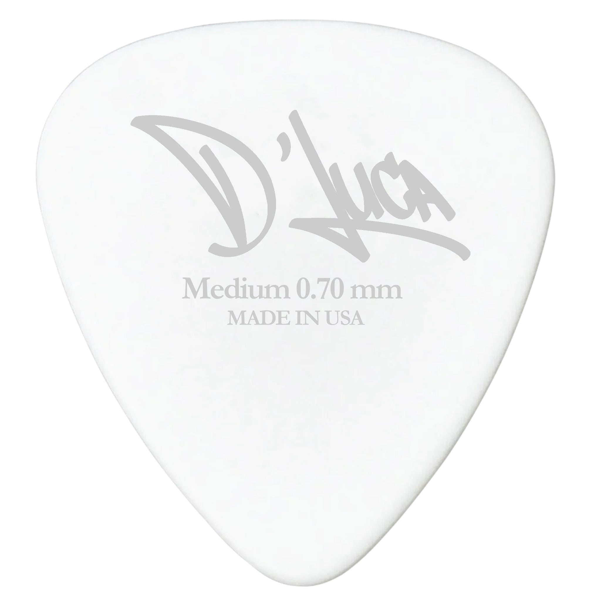 D'Luca Celluloid Standard Guitar Picks White 0.70mm Medium 25 Pack