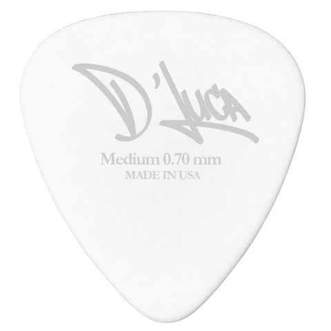 D'Luca Celluloid Standard Guitar Picks White 0.70mm Medium 25 Pack