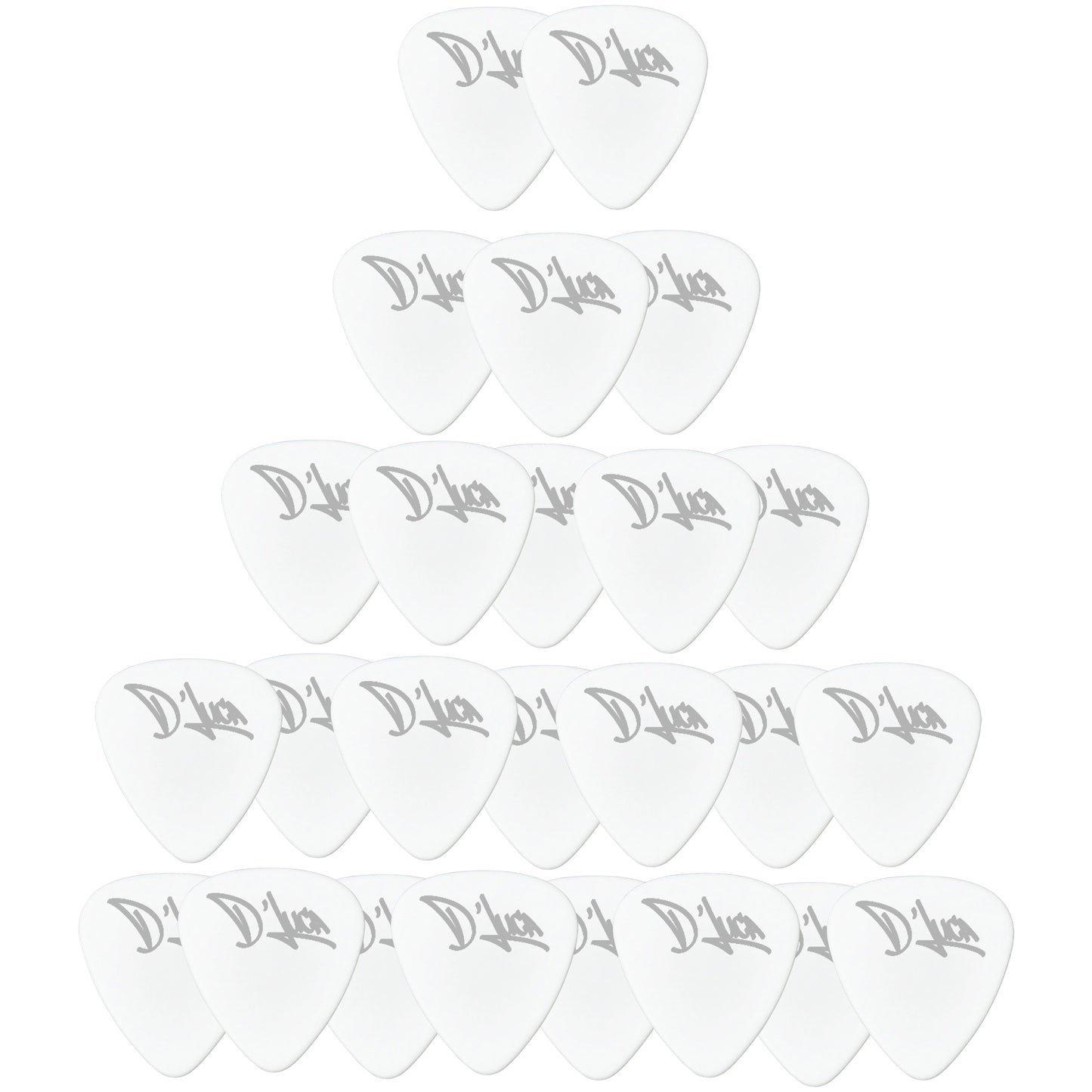 D'Luca Celluloid Standard Guitar Picks White 0.70mm Medium 25 Pack