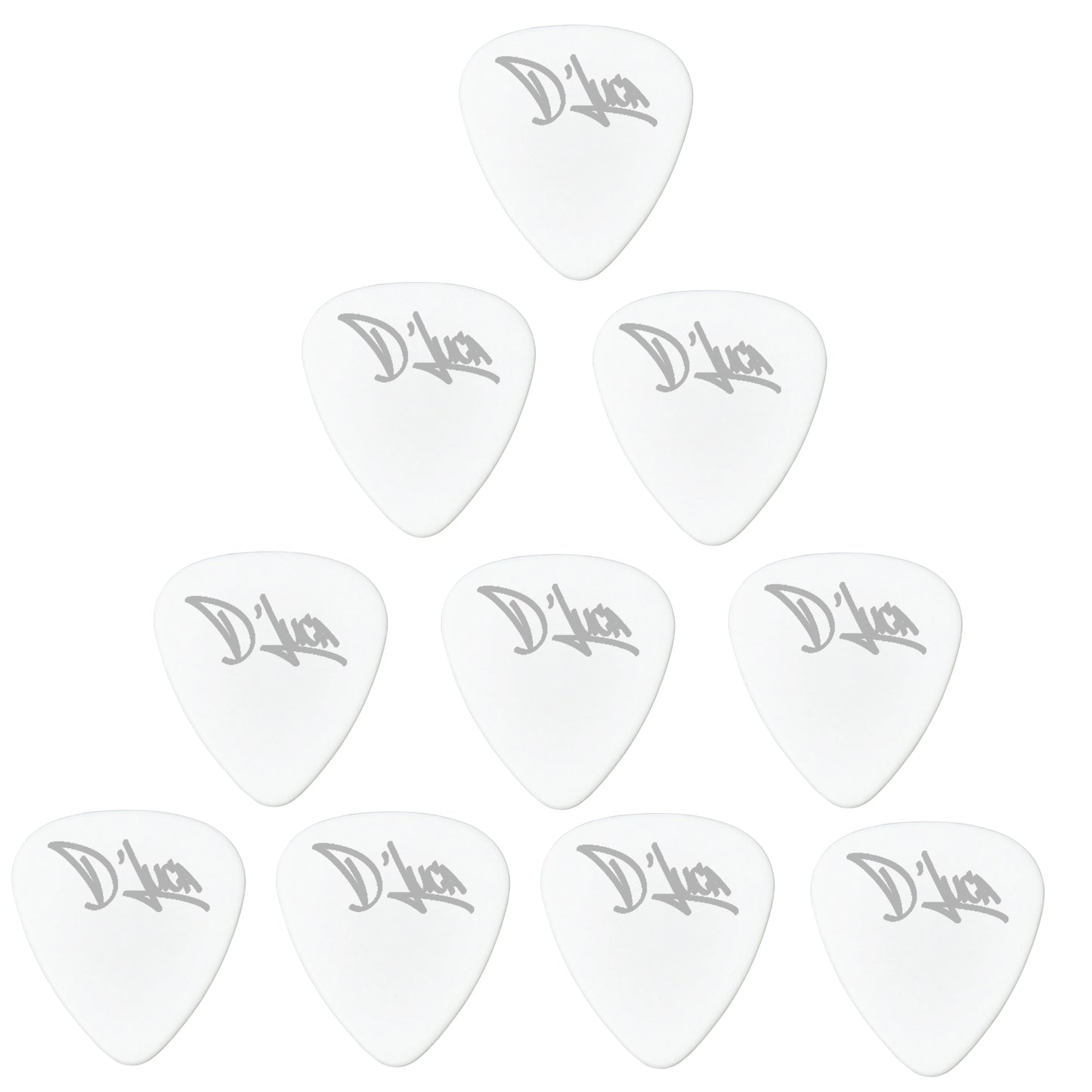 D'Luca Celluloid Standard Guitar Picks White 1.0mm Heavy 10 Pack