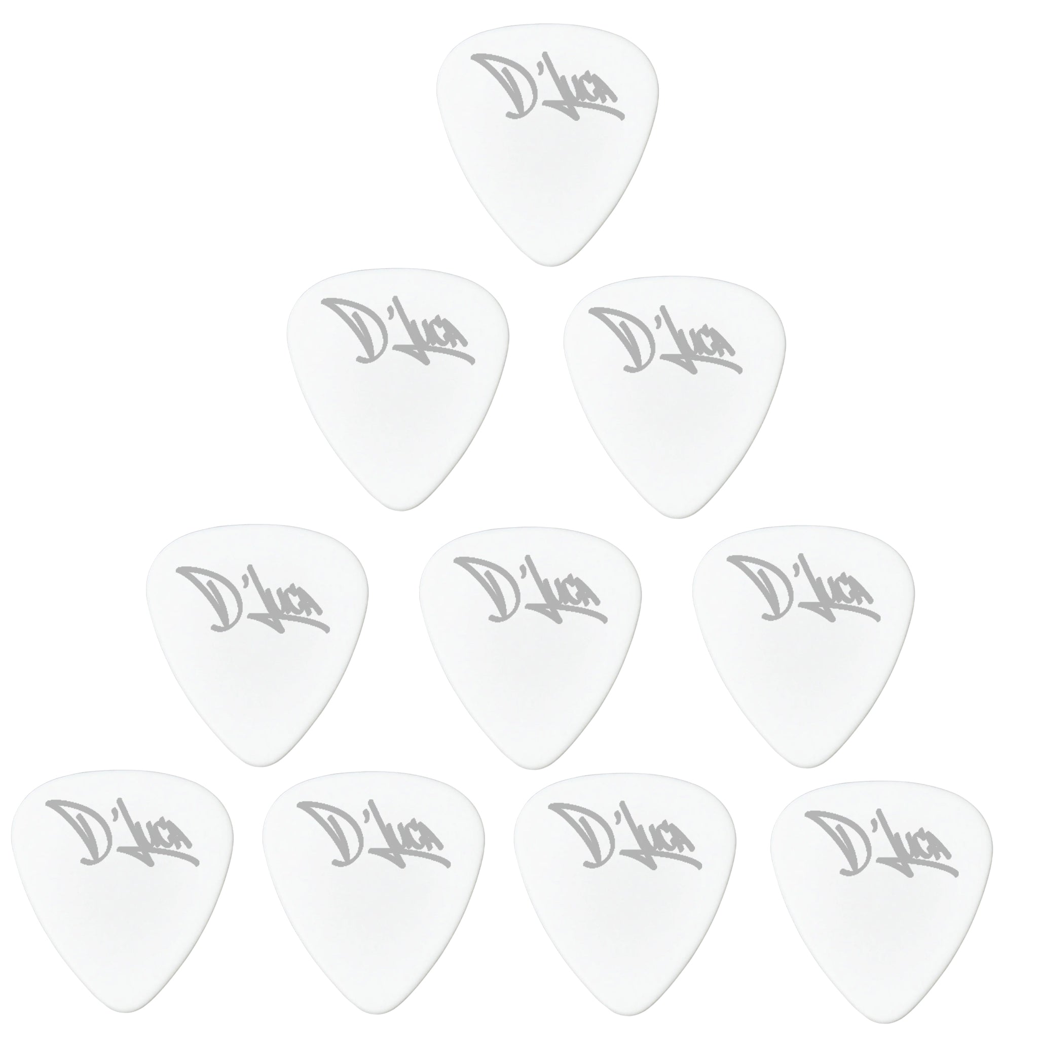 D'Luca Celluloid Standard Guitar Picks White 1.0mm Heavy 10 Pack