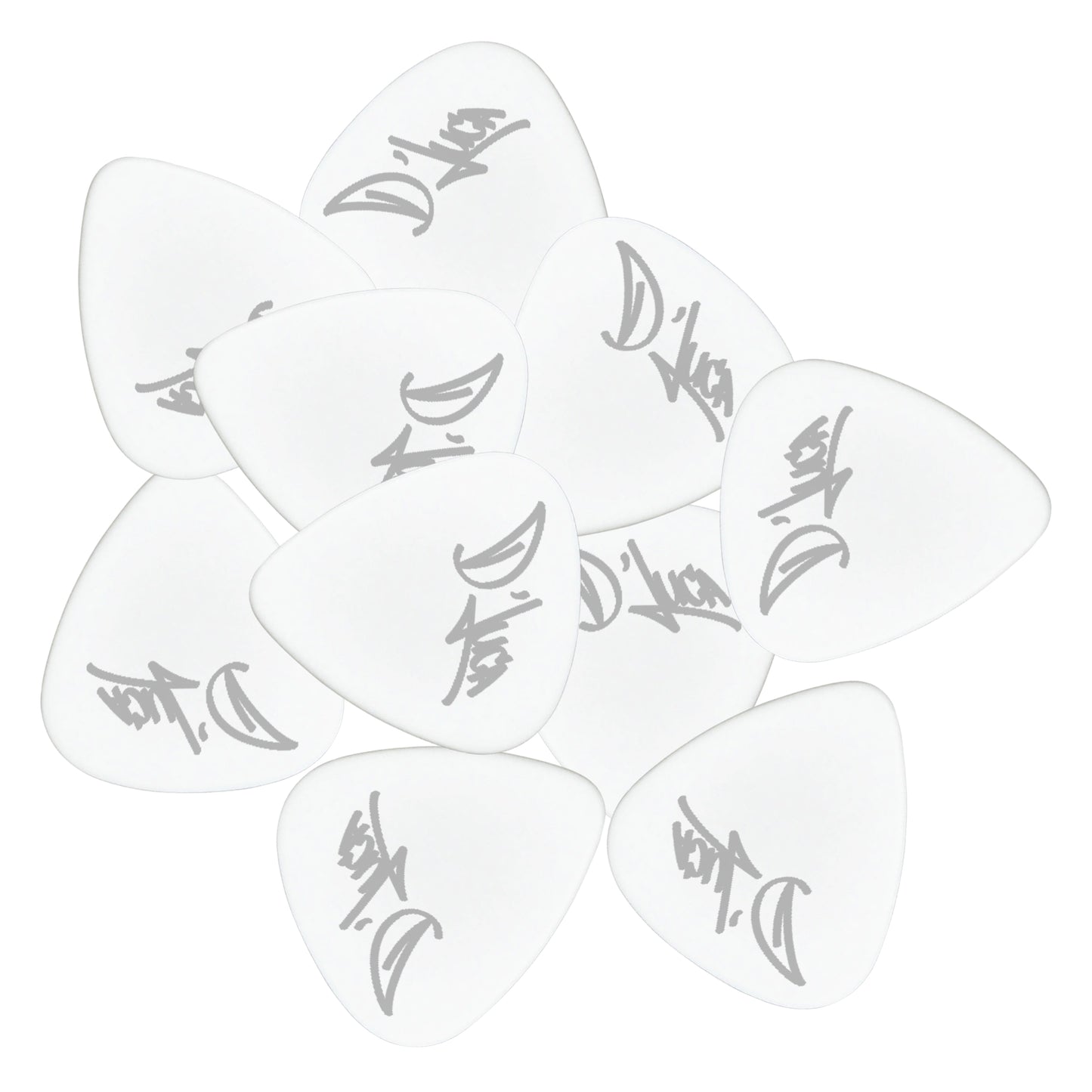 D'Luca Celluloid Standard Guitar Picks White 1.0mm Heavy 10 Pack