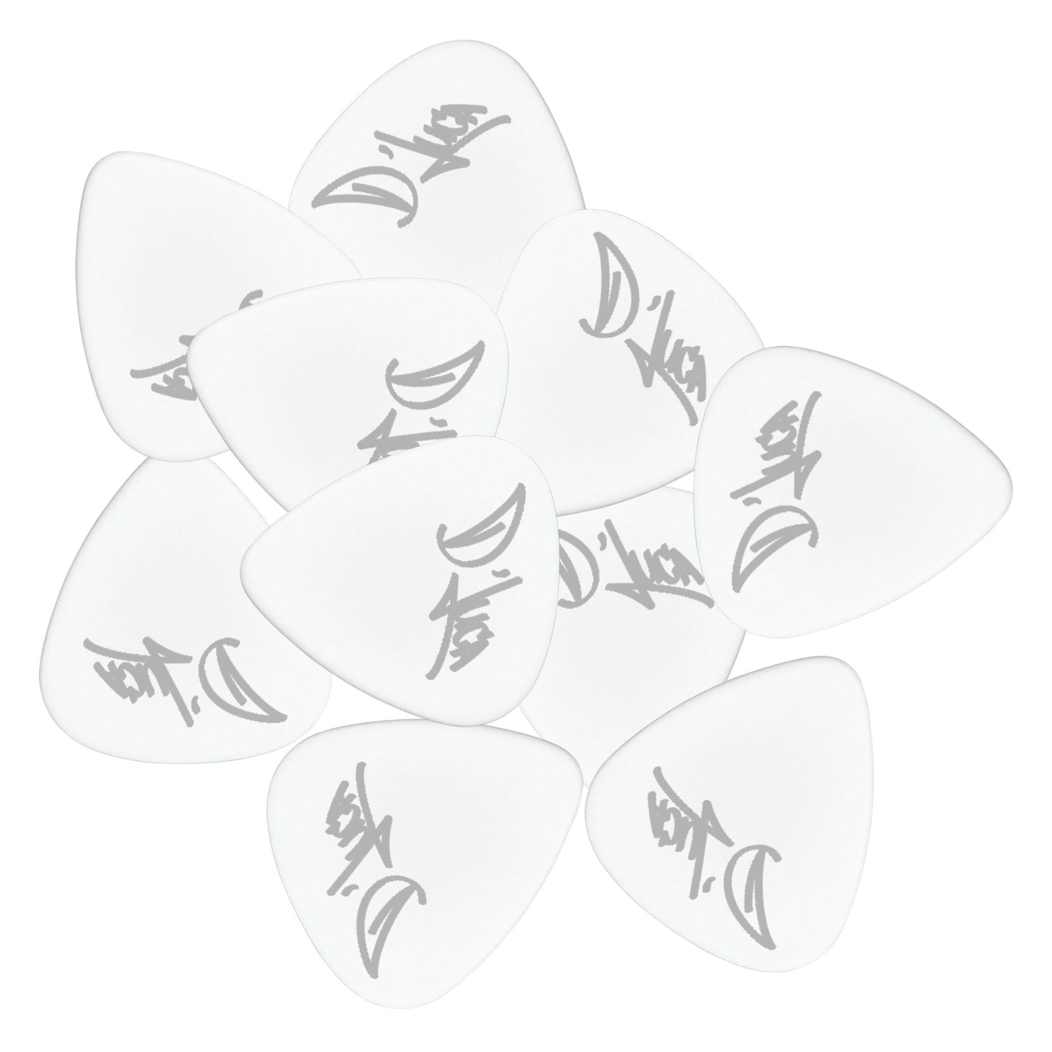 D'Luca Celluloid Standard Guitar Picks White 1.0mm Heavy 10 Pack
