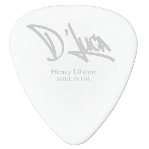 D'Luca Celluloid Standard Guitar Picks White 1.0mm Heavy 25 Pack