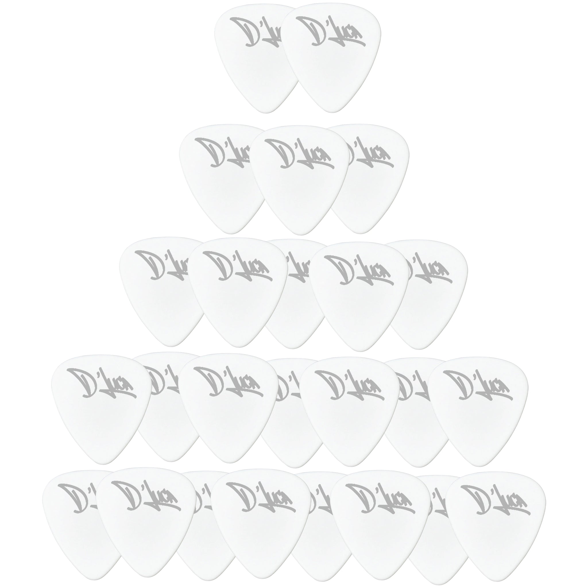 D'Luca Celluloid Standard Guitar Picks White 1.0mm Heavy 25 Pack