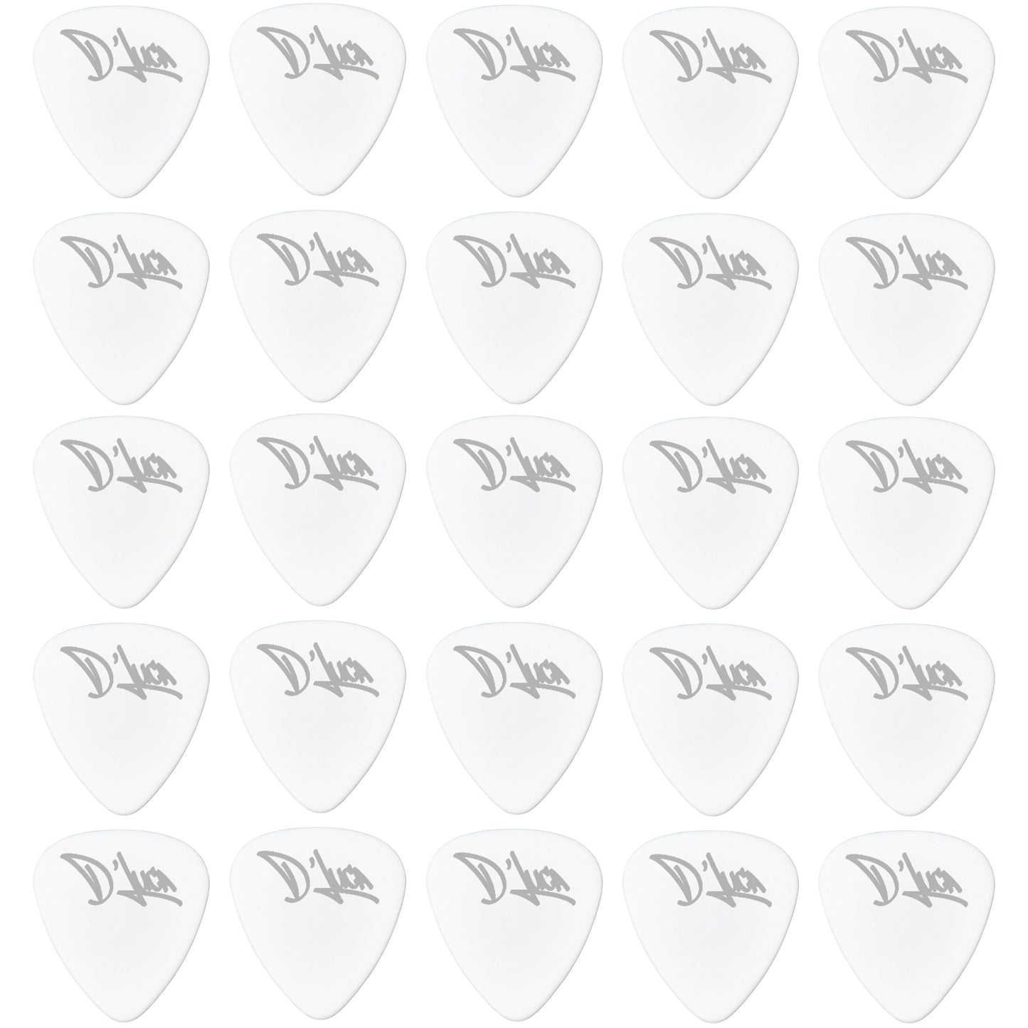 D'Luca Celluloid Standard Guitar Picks White 1.0mm Heavy 25 Pack