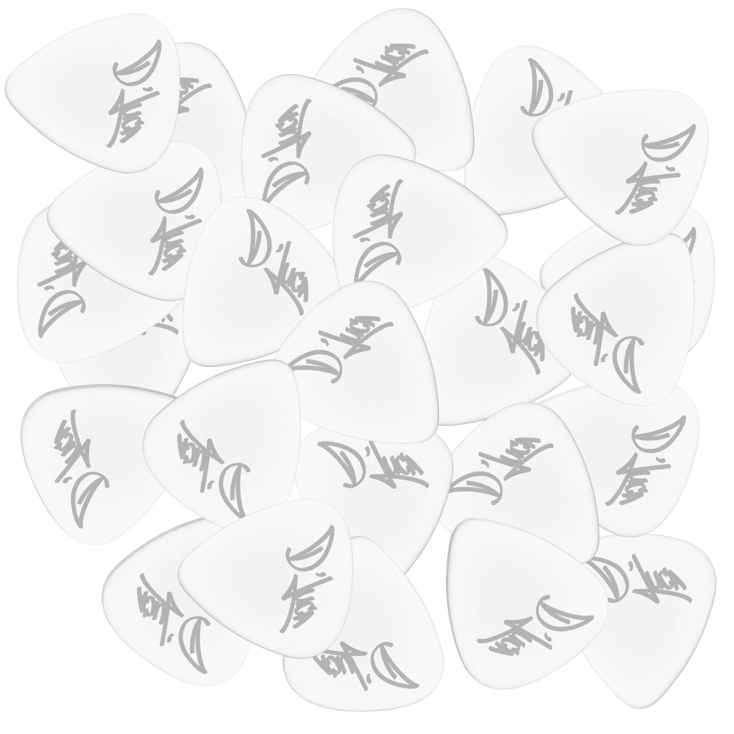 D'Luca Celluloid Standard Guitar Picks White 1.0mm Heavy 25 Pack