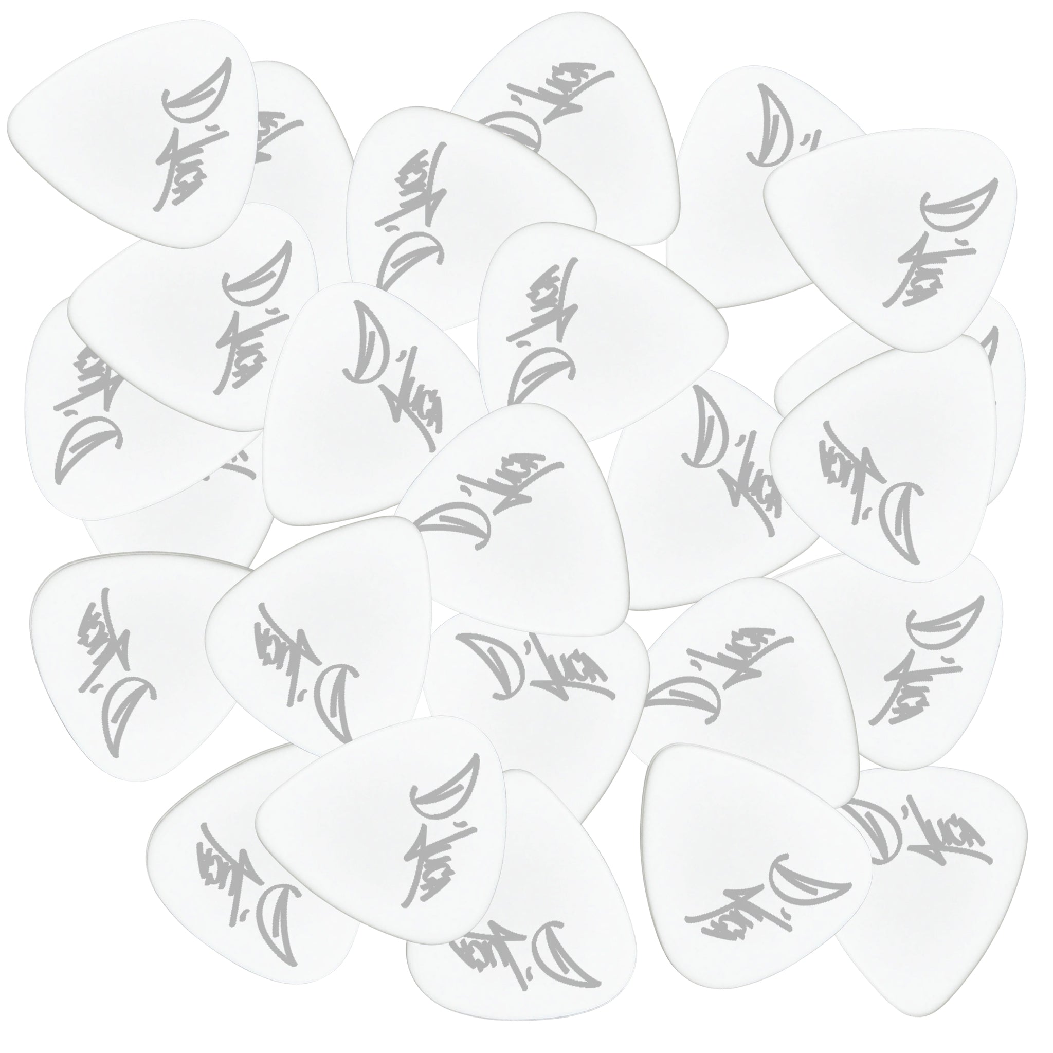 D'Luca Celluloid Standard Guitar Picks White 1.0mm Heavy 25 Pack