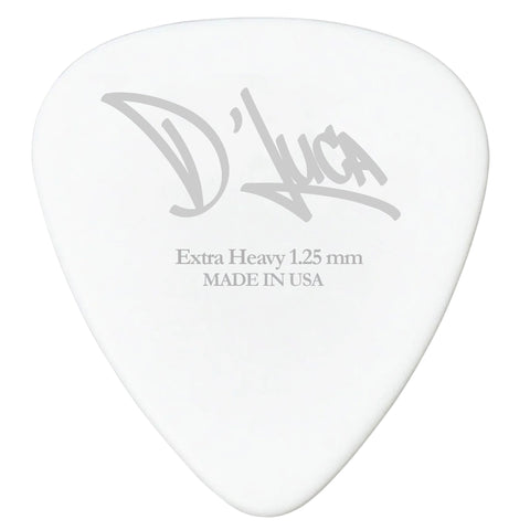 D'Luca Celluloid Standard Guitar Picks White 1.25mm Extra Heavy 10 Pack